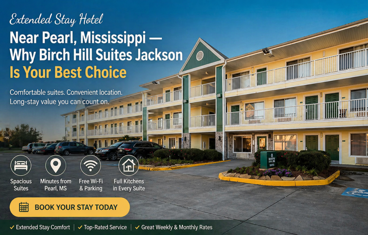Extended Stay Hotel Near Pearl, Mississippi — Why Birch Hill Suites Jackson Is Your Best Choice