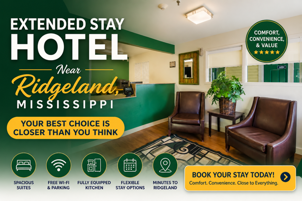 Extended Stay Hotel Near Ridgeland, Mississippi — Your Best Choice Is Closer Than You Think