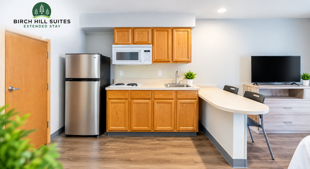 Birch Hill Suites Dayton-WP AFB offers comfortable extended-stay accommodations with spacious suites, kitchenettes, high-speed Wi-Fi, and flexible weekly and monthly rates near Wright-Patterson Air Force Base in Beavercreek, Ohio.
